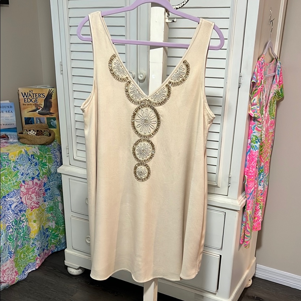 Lilly Pulitzer Cream Embellished Tunic Dress